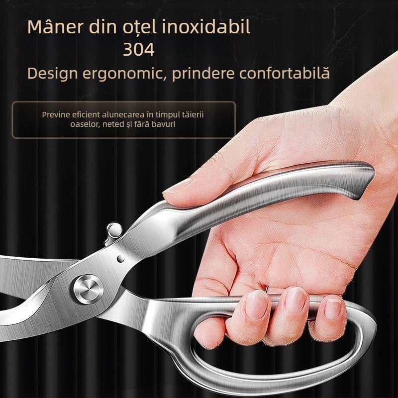 Foarfece din oțel inoxidabil 304 pentru oase de pui, bucătărie casnică, versatile, robuste, cu deschidere-închidere automate
