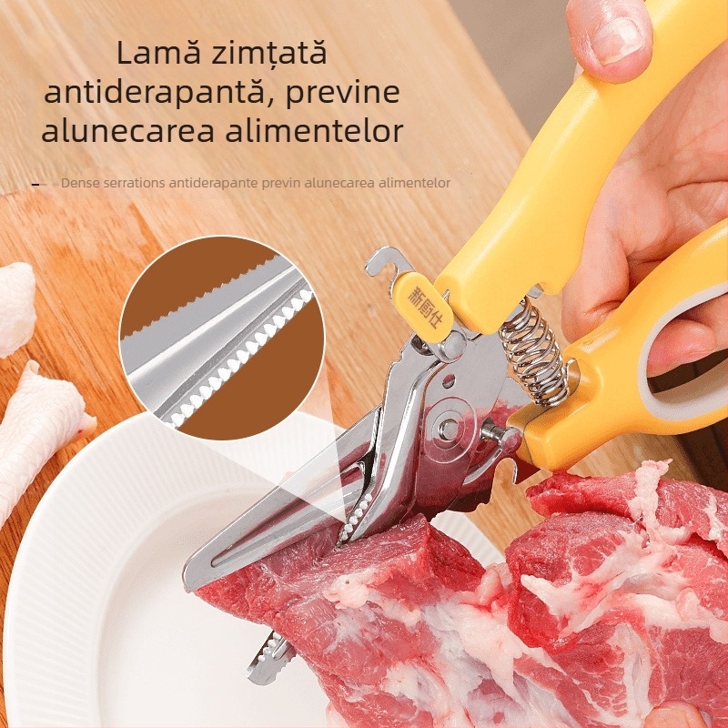 Foarfecă de bucătărie magnetică, pentru oasele de pui, din oțel inoxidabil, multifuncțională