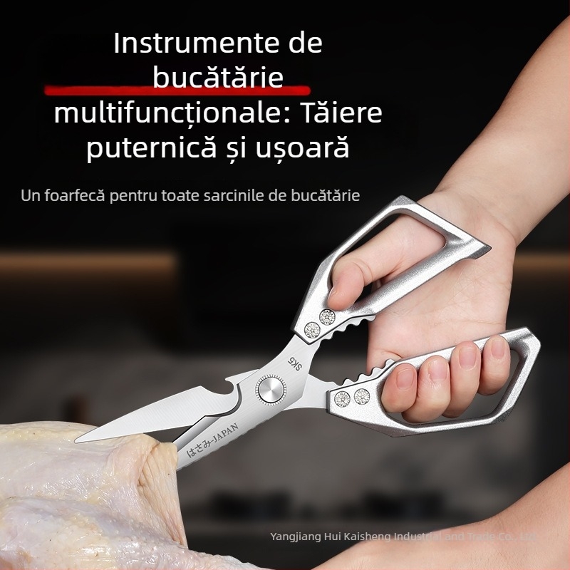 Foarfece de bucătărie din oțel inoxidabil, cu lame groase, pentru uz casnic – foarfece puternice pentru tăierea oaselor de pui, rață și gâscă (calitate alimentară)