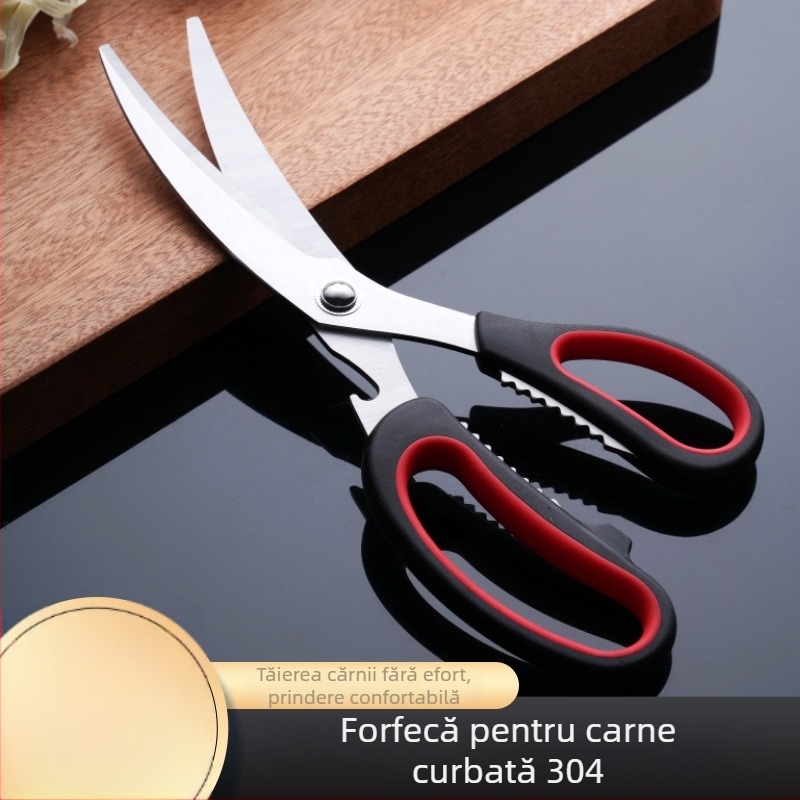 Foarfecă pentru grătar din oțel inoxidabil, foarfece de bucătărie multifuncționale pentru tăierea oaselor de pui și rață, uz casnic