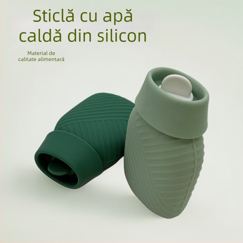 Recipient portabil din silicon pentru apă caldă, de calitate alimentară, pliabil și izolat, pentru încălzirea mâinilor și a corpului, compresie caldă, utilizare duală cald și rece
