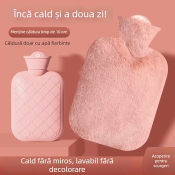 Husă plușată pentru sticla cu apă fierbinte – încălzitor pentru mâini și corp, reglaj al temperaturii în mai multe trepte
