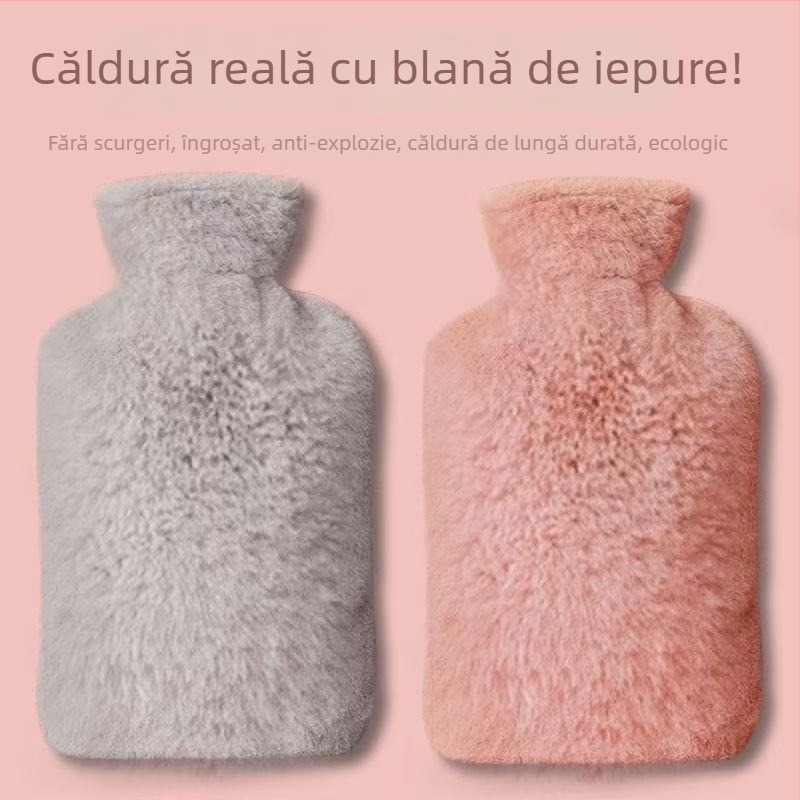 Husă plușată pentru sticla cu apă fierbinte – încălzitor pentru mâini și corp, reglaj al temperaturii în mai multe trepte