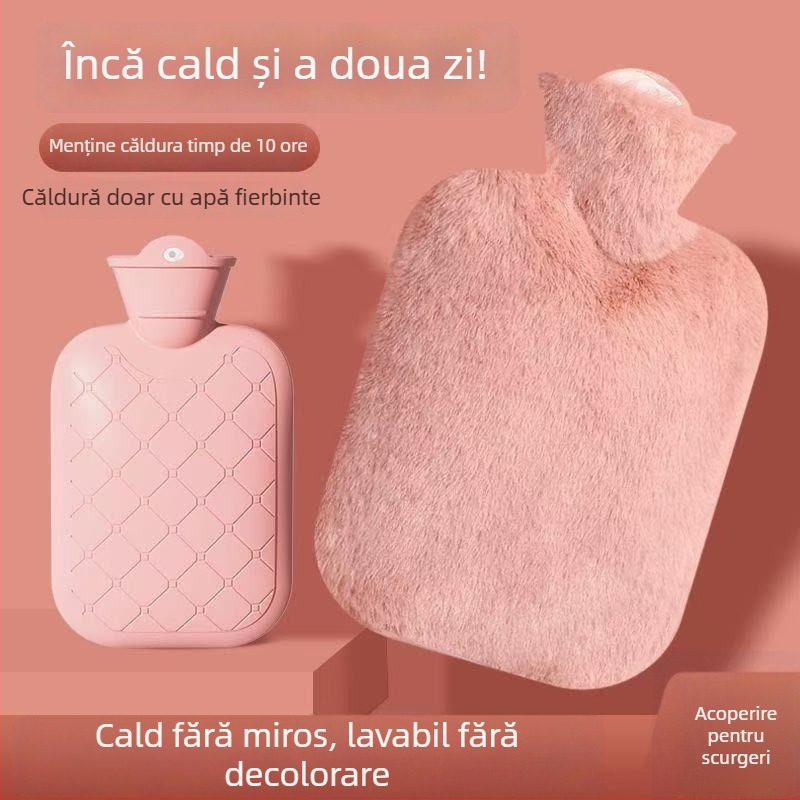 Husă plușată pentru sticla cu apă fierbinte – încălzitor pentru mâini și corp, reglaj al temperaturii în mai multe trepte