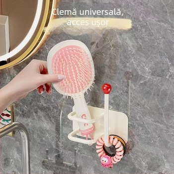Cuier de perete pentru accesorii de păr și bijuterii, organizator de baie din plastic, fără găuri