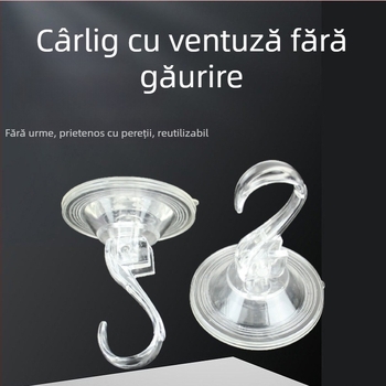 Cuier cu ventuză pentru perete, puternic, pentru bucătărie și baie, fără găuri, fără urme