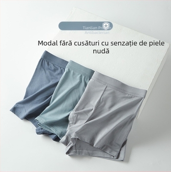 199 modele boxeri bărbați din Modal, culoare solidă, mărime mare, antibacteriene, cu proprietăți infraroșii