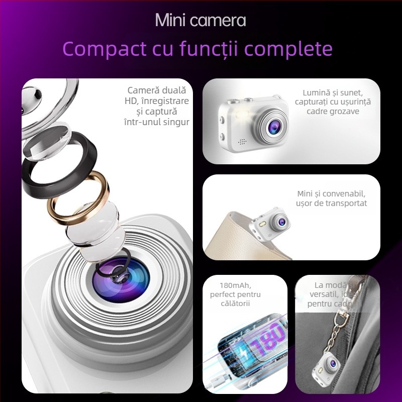 Cameră digitală HD mini, portabilă, 3000, pentru studenți și campus CC
