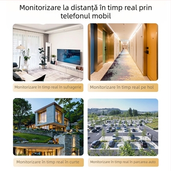 Cameră de supraveghere exterioară 360° cu viziune nocturnă, comunicare bidirecțională fără fir, urmărire a oamenilor, cameră kupol 4G pentru casă.