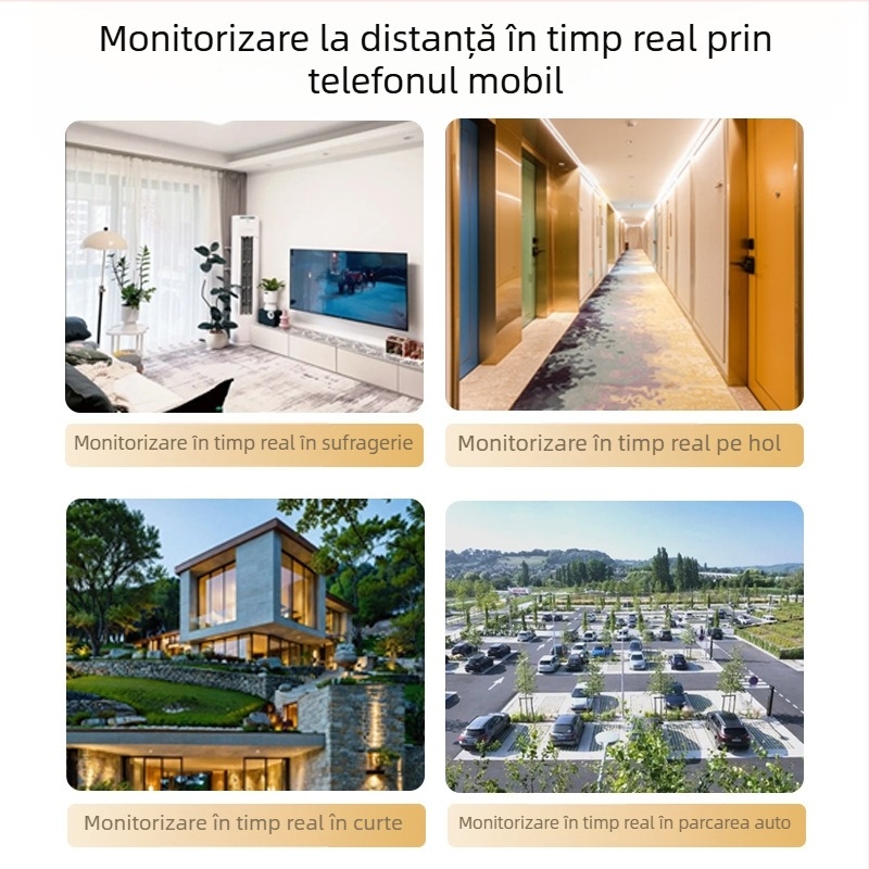 Cameră de supraveghere exterioară 360° cu viziune nocturnă, comunicare bidirecțională fără fir, urmărire a oamenilor, cameră kupol 4G pentru casă.