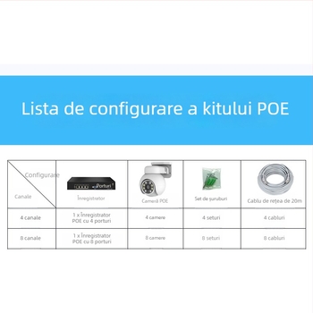 Cameră PTZ IP de exterior 4K, viziune în culoare pe timp de noapte, fără PoE, vizualizare de pe telefonul mobil, monitorizare la 360°.