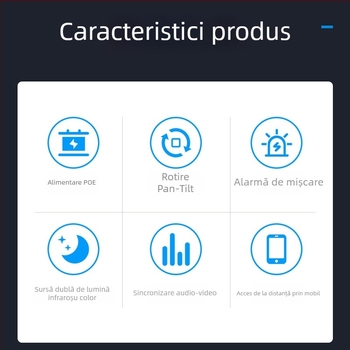 Cameră PTZ IP de exterior 4K, viziune în culoare pe timp de noapte, fără PoE, vizualizare de pe telefonul mobil, monitorizare la 360°.