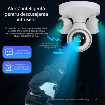 Cameră sferică pentru supraveghere în casă, monitor interior wireless cu voce, vizualizare HD pe timp de noapte