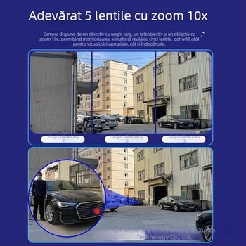 Cameră de supraveghere sferică, afișaj cu patru canale, vizionare nocturnă de 360°, wireless, pentru interior și exterior