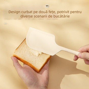 Spatulă din silicon în stil japonez, pentru cremă, cu pensulă de ulei, alimentară, rezistentă la temperaturi înalte, unealtă de copt cu spatulă integrată.