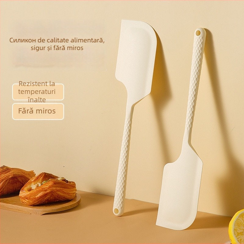 Spatulă din silicon în stil japonez, pentru cremă, cu pensulă de ulei, alimentară, rezistentă la temperaturi înalte, unealtă de copt cu spatulă integrată.