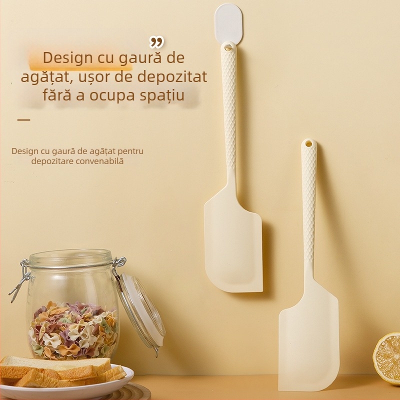 Spatulă din silicon în stil japonez, pentru cremă, cu pensulă de ulei, alimentară, rezistentă la temperaturi înalte, unealtă de copt cu spatulă integrată.