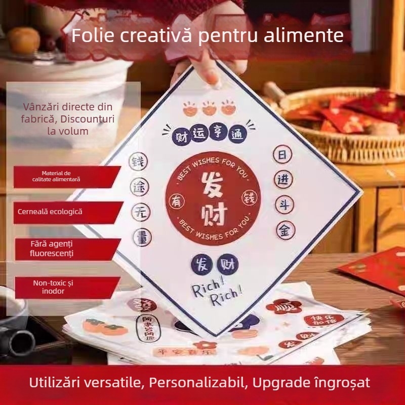 Hârtie absorbantă pentru grăsimi, pentru gustări prăjite, tavă de pâine, farfurii și coacere; potrivită pentru pui prăjit și cartofi prăjiți