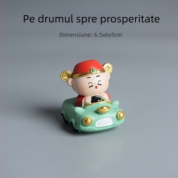 Zeul Bogăției – Figurina din rășină, ornament de birou și decor pentru casă, mică și veselă
