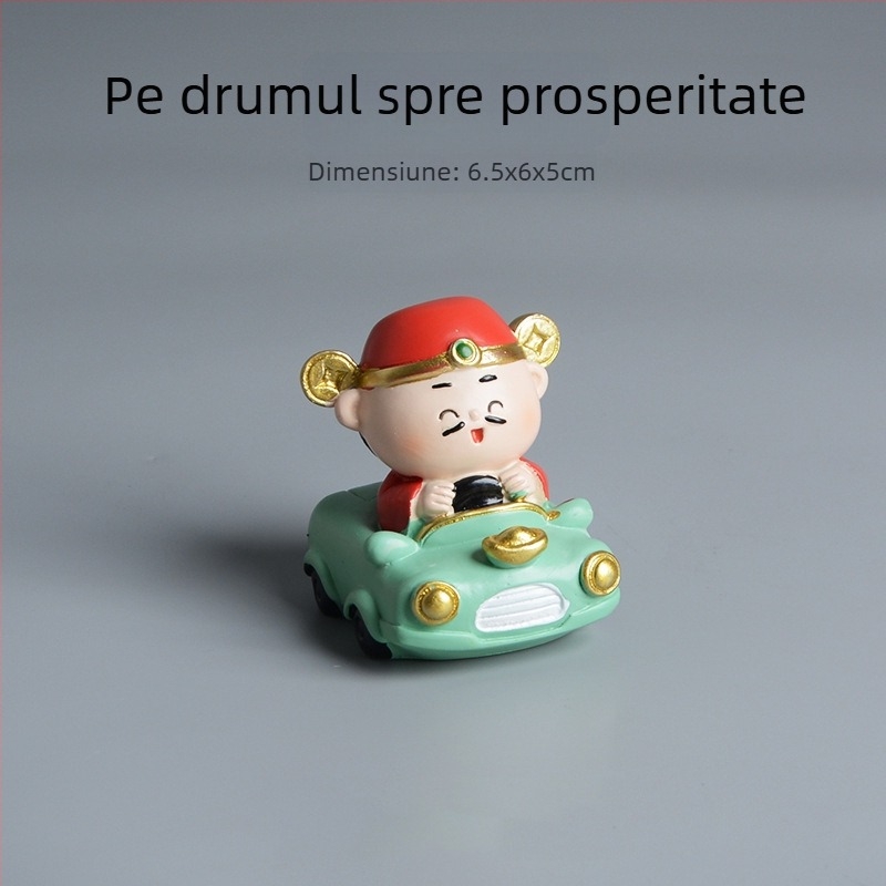 Zeul Bogăției – Figurina din rășină, ornament de birou și decor pentru casă, mică și veselă