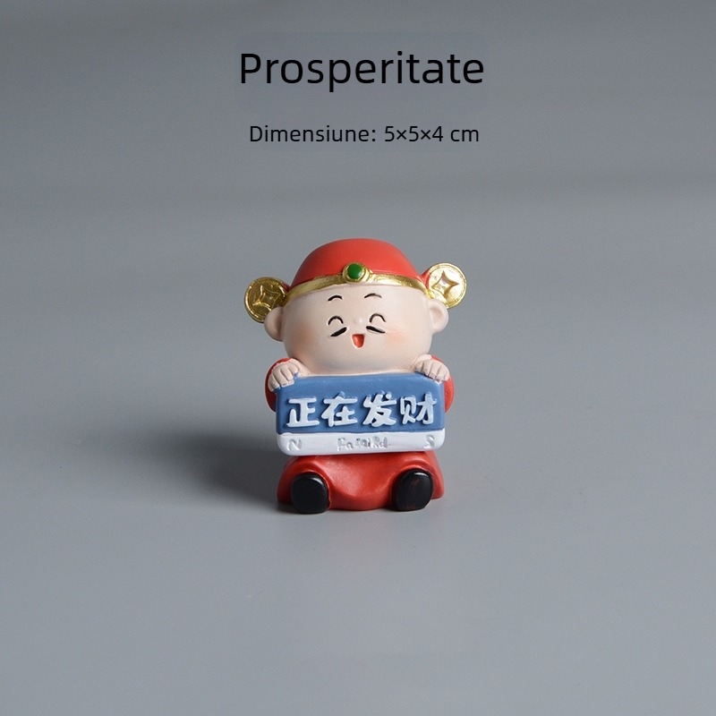 Zeul Bogăției – Figurina din rășină, ornament de birou și decor pentru casă, mică și veselă