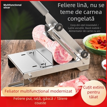 Feliator din oțel inoxidabil pentru carne și legume — utilizare casnică și comercială, feliere carne congelată, rulouri de miel, carne de vită, multifuncțional pentru tăierea legumelor