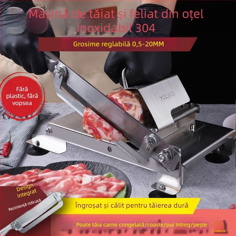 Oțel inoxidabil 304, cuțit multifuncțional pentru carne congelată – feliază carne de miel, rulouri de vită, pui, pește și materiale medicamentoase; mașină de tăiat oase
