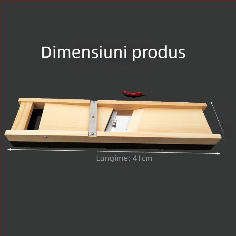 Longjiang tăietor de legume din lemn, multifuncțional, cu răzuitor pentru cartofi, feliator pentru castraveți și răzuitor pentru ridichi, versiune lungă