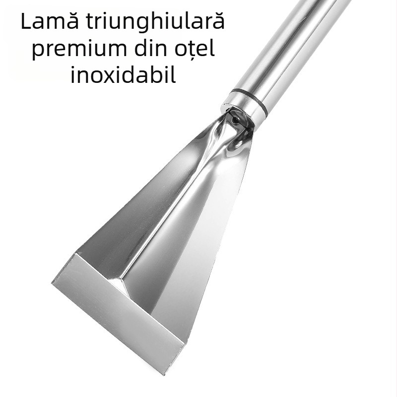 Cuțit din oțel inoxidabil pentru sculptarea/decorarea fructelor, cu design triunghiular de împingere și tăietor cu disc pentru castraveți