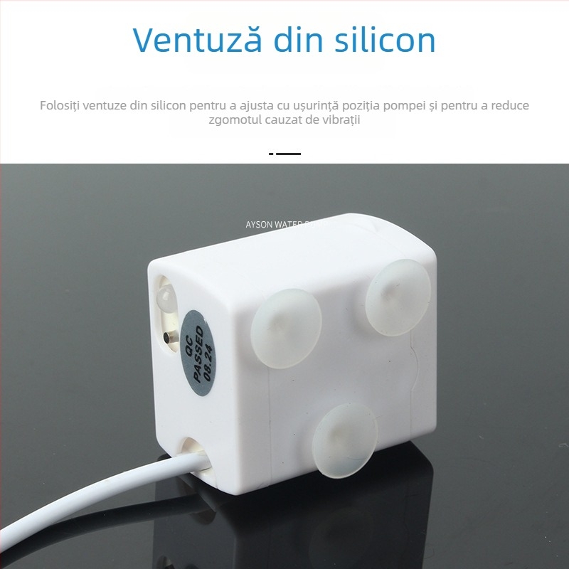 Pompa de apă submersibilă DC5V pentru animale de companie, cu oprire la uscare și lampă cu senzor, 1–3 W, ridicare 0,6 m