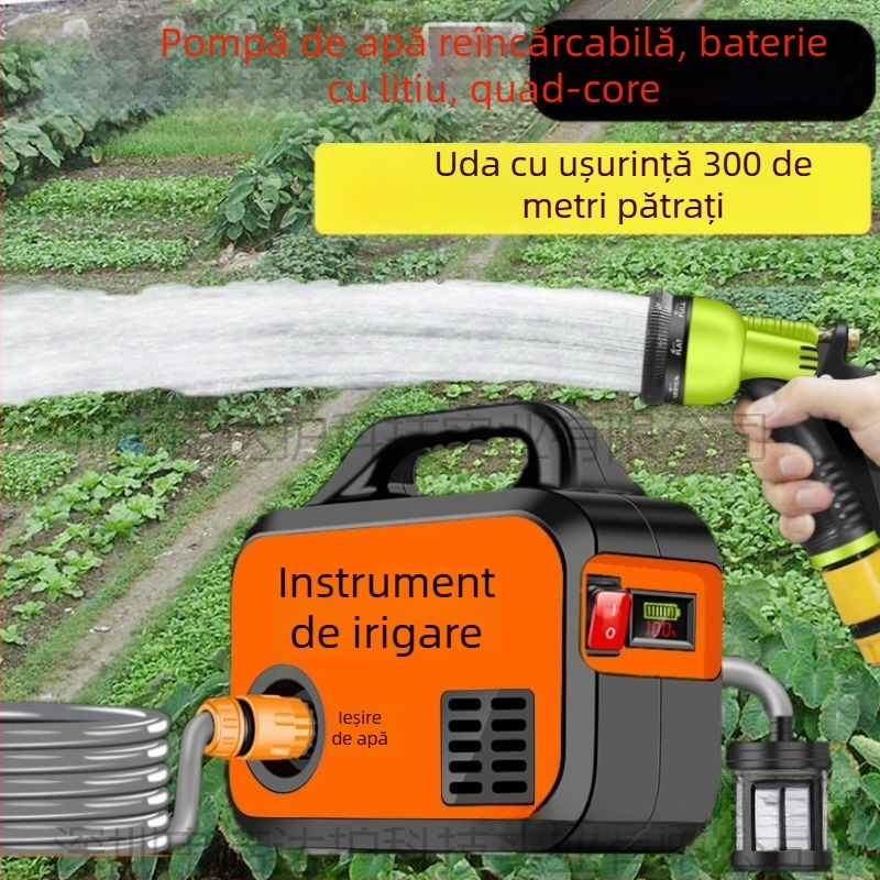 Pompa mică reîncărcabilă pentru irigarea grădinii de legume, pompă de udare pentru uz casnic cu baterie Li-ion