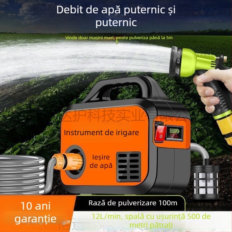 Pompa mică reîncărcabilă pentru irigarea grădinii de legume, pompă de udare pentru uz casnic cu baterie Li-ion