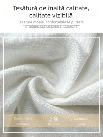 Șorturi albe pentru femei din bumbac și in cu efect ice silk, vară, talie înaltă, croială slim, A-line lejer, stil vintage, casual șorturi sport cu uscare rapidă