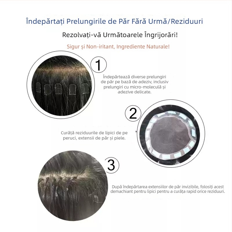 Îndepărtător de lipici pentru peruci, 30 ml – elimină reziduurile de lipici și filmul lipicios de pe păr, rapid, fără reziduuri.