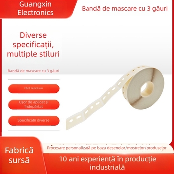 Bandă AI pentru îmbinare – film de îmbinare cu trei găuri, orientare verticală, 26×40 mm, hârtie texturată bej, adeziv pe bază de cauciuc, ușor de îndepărtat