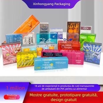 Cutie de ambalaj cafea din PVC, personalizată, cutie pătrată transparentă, mată, pentru pulbere liofilizată și prebiotic