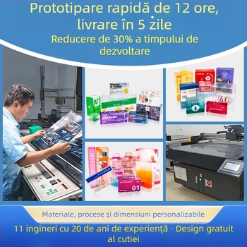Cutie de ambalaj cafea din PVC, personalizată, cutie pătrată transparentă, mată, pentru pulbere liofilizată și prebiotic