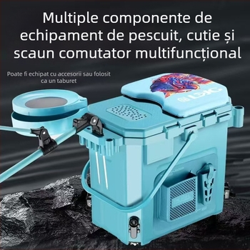 Cutie mică de pescuit îmbunătățită – găleată portabilă pentru pești vii, recipient de pescuit cu un singur strat