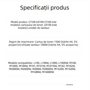 Cartuș de toner și rezervor de pulbere pentru imprimantele laser Lenovo M200DW/M260DW