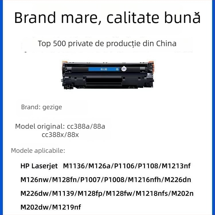 Grid 88A cartuș toner pentru HP LaserJet P1007/P1008/1106/1108, M1136, 1216, CC388A