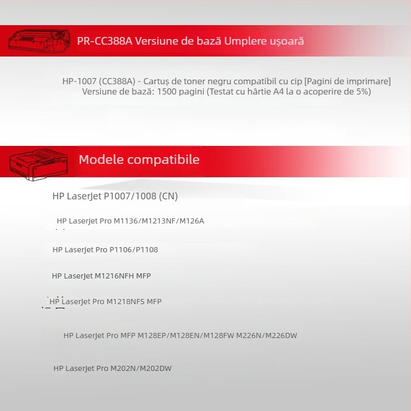Cartuș toner compatibil HP M1136, 388A/388X, M126A, P1106, P1108, CC388A