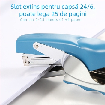 Capsator de birou manual, multifuncțional, robust, pentru 1–20 coli, compatibil cu capsele 24/6 și 26/6