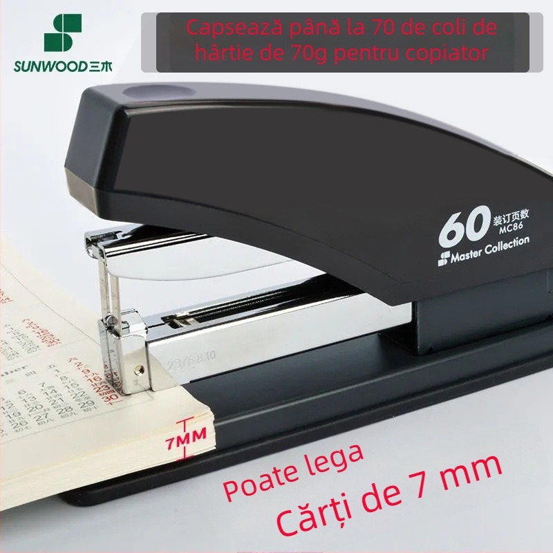 Capsator MC86, de înaltă durabilitate,capacitate 70 de pagini, deschidere 7 mm, compatibil cu 23/6, 23/8, 23/10