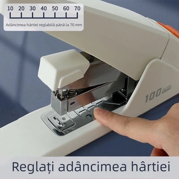 Capsator ergonomic, greu, pentru birou și pentru școală, capacitate de 100 de foi, mare, multifuncțional.