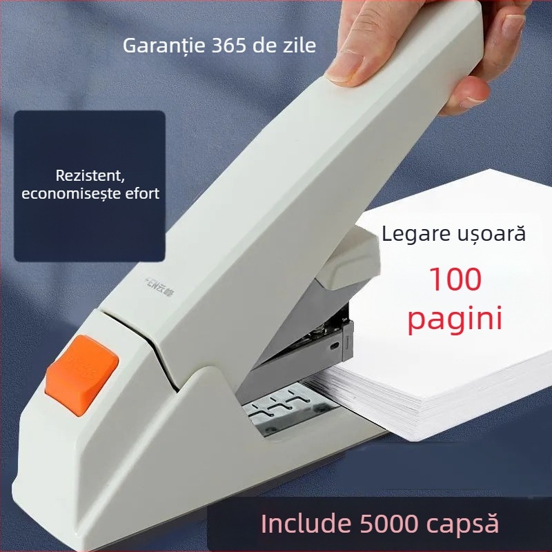 Capsator ergonomic, greu, pentru birou și pentru școală, capacitate de 100 de foi, mare, multifuncțional.