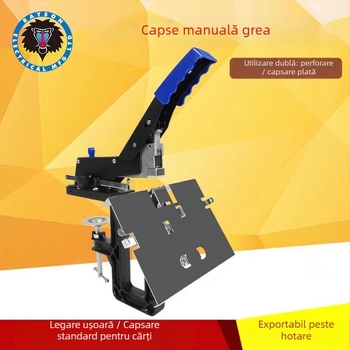 SH-04 capsator de birou, greu, capacitate până la 60 pagini, grosime de legare 6,5 mm, compatibil cu știfturi 24/6, 23/8, 23/10