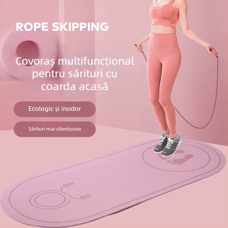 Covoraș personalizat pentru sărit cu coarda, izolare fonică, absorbție a șocurilor, anti-alunecare, fără miros, pentru exerciții la domiciliu, dans și yoga pentru începători