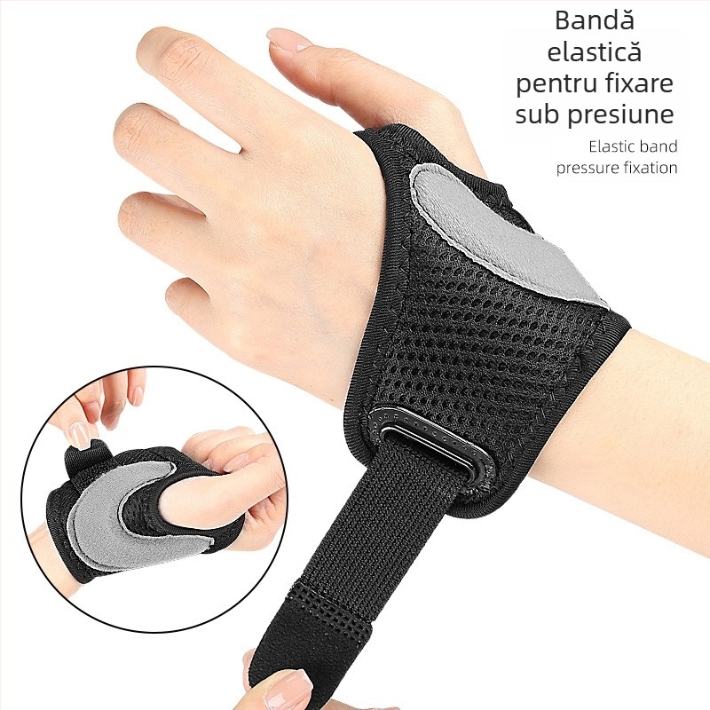 Ortez nou pentru degetul mare cu placă de aluminiu modelabilă, protecție pentru tendon, bandă Velcro și manșetă pentru deget