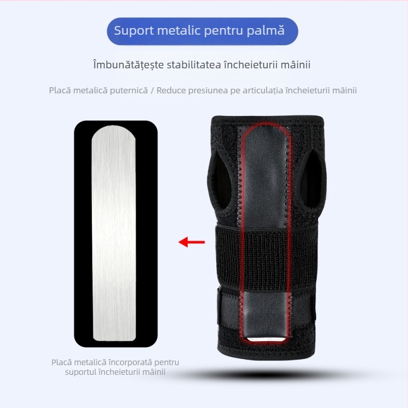 Protecție pentru încheieturi cu placă de aluminiu pentru stabilizare, protecție anti-rotire, curea de compresie pentru teaca tendonului, mansetă protector respirabil cu plasă