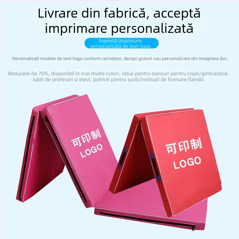Covor pliabil pentru gimnastică cu burete, pentru abdomene, gros, anti-derapant, format din trei secțiuni pentru antrenamente de dans